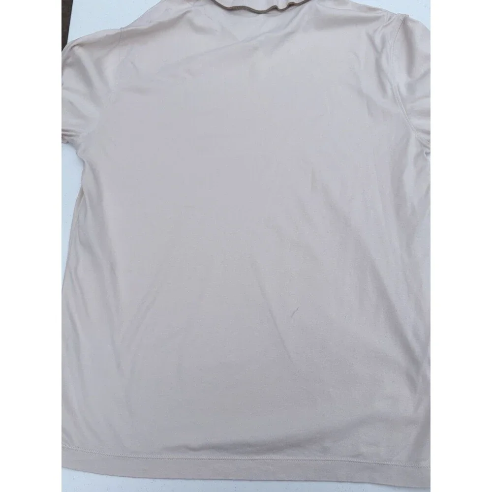 Banana Republic Polo Shirt Men’s Med Beige Luxe Touch Performance Short Sleeve